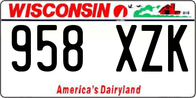 WI license plate 958XZK