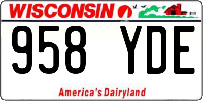 WI license plate 958YDE