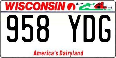 WI license plate 958YDG