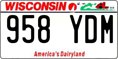 WI license plate 958YDM