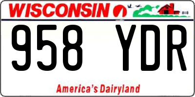 WI license plate 958YDR