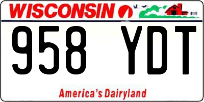 WI license plate 958YDT