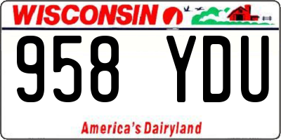 WI license plate 958YDU