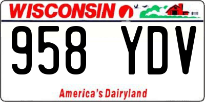 WI license plate 958YDV