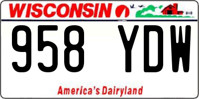WI license plate 958YDW