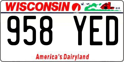 WI license plate 958YED