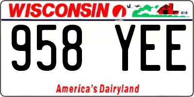 WI license plate 958YEE