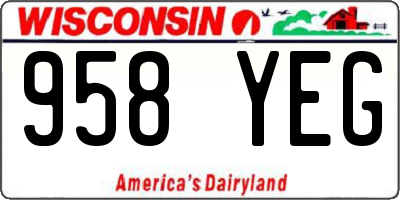 WI license plate 958YEG