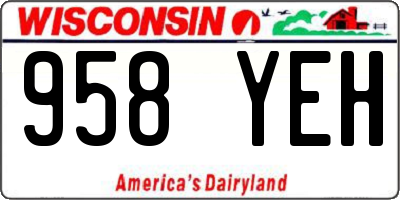 WI license plate 958YEH