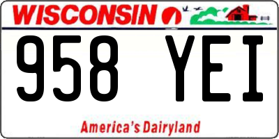 WI license plate 958YEI