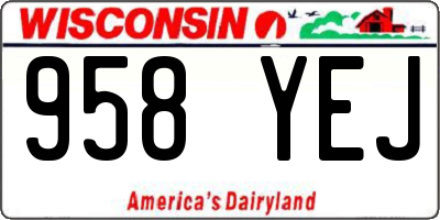 WI license plate 958YEJ