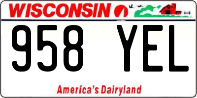 WI license plate 958YEL