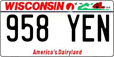 WI license plate 958YEN