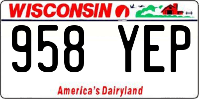 WI license plate 958YEP