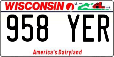 WI license plate 958YER