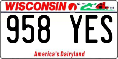 WI license plate 958YES