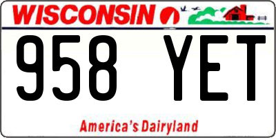 WI license plate 958YET