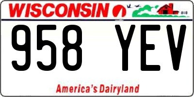 WI license plate 958YEV