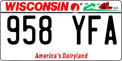 WI license plate 958YFA