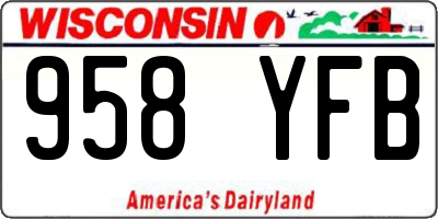WI license plate 958YFB