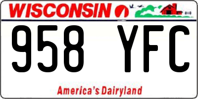 WI license plate 958YFC