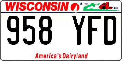 WI license plate 958YFD