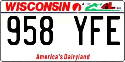 WI license plate 958YFE