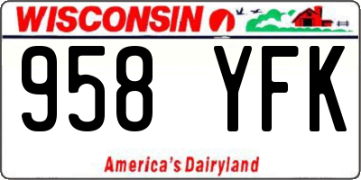 WI license plate 958YFK