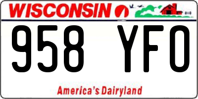 WI license plate 958YFO