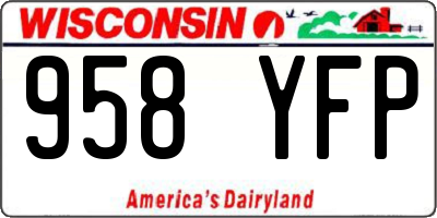 WI license plate 958YFP