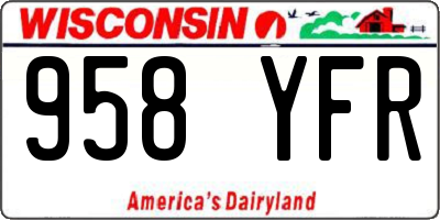 WI license plate 958YFR