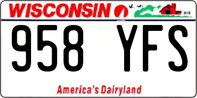 WI license plate 958YFS