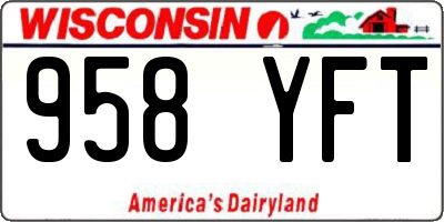 WI license plate 958YFT