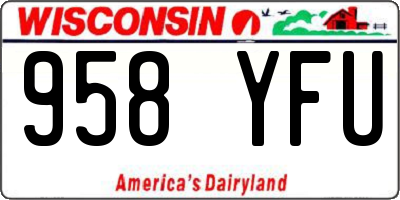 WI license plate 958YFU