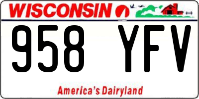 WI license plate 958YFV