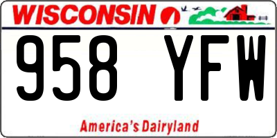 WI license plate 958YFW