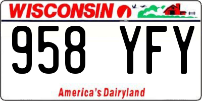 WI license plate 958YFY