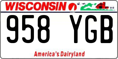 WI license plate 958YGB