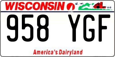 WI license plate 958YGF