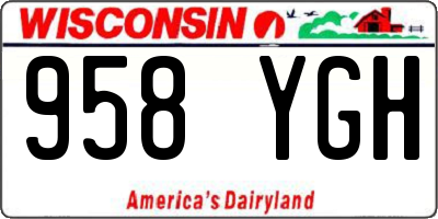 WI license plate 958YGH