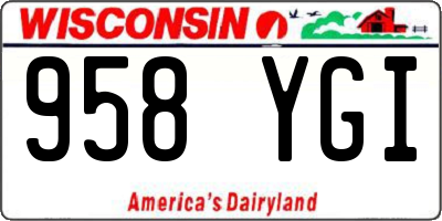 WI license plate 958YGI