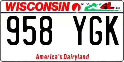 WI license plate 958YGK