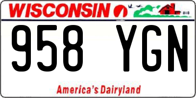 WI license plate 958YGN