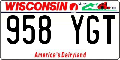 WI license plate 958YGT