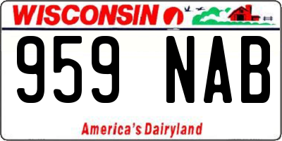 WI license plate 959NAB