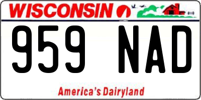 WI license plate 959NAD