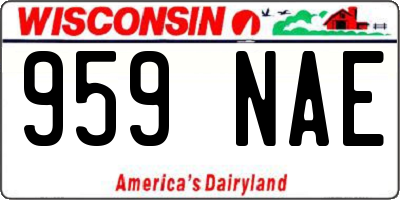 WI license plate 959NAE