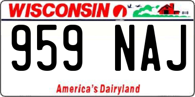 WI license plate 959NAJ