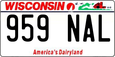 WI license plate 959NAL
