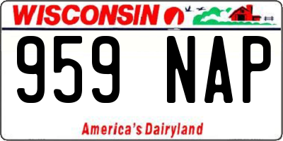 WI license plate 959NAP